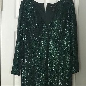 Gorgeous Cachet Green sequins gown size 14
